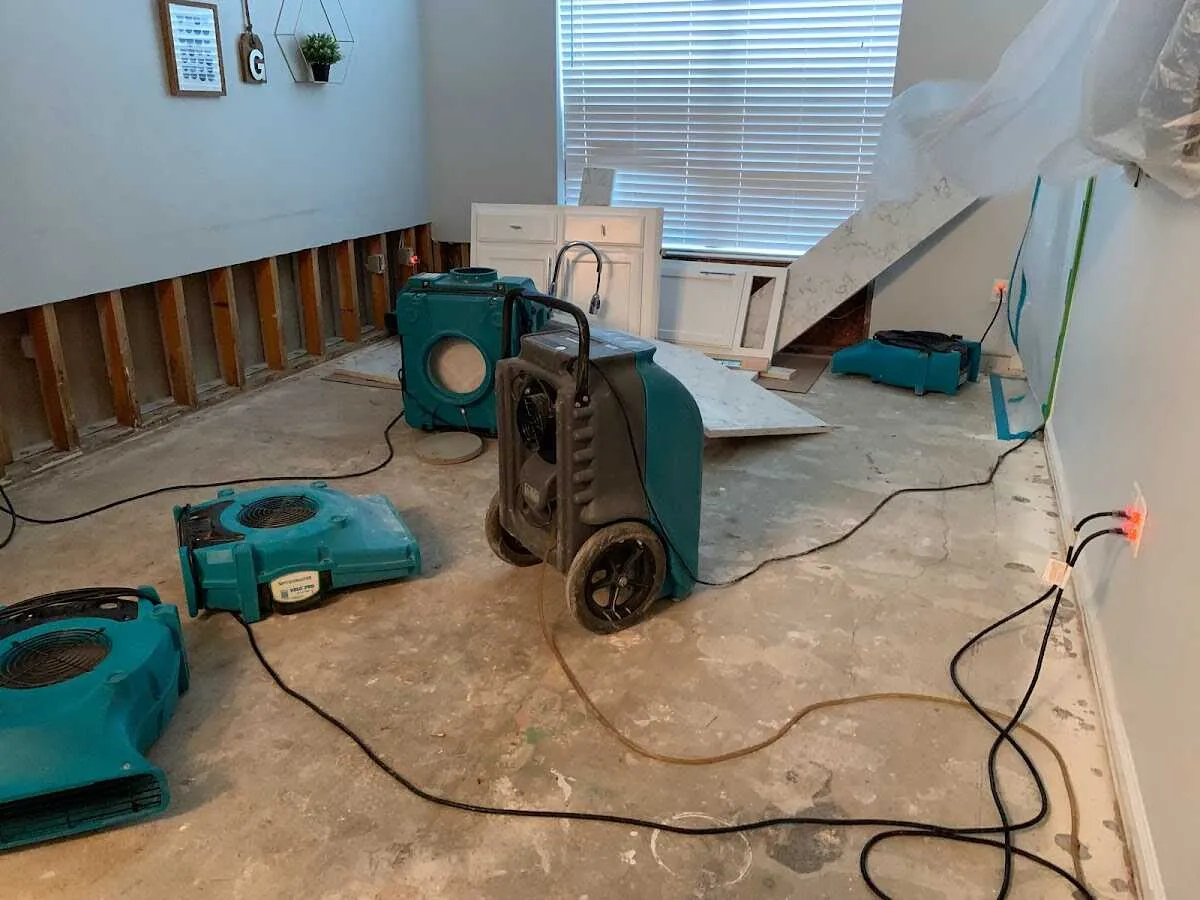 Dehumidifier in flood-cut room for Water Extraction & Removal in Sunset